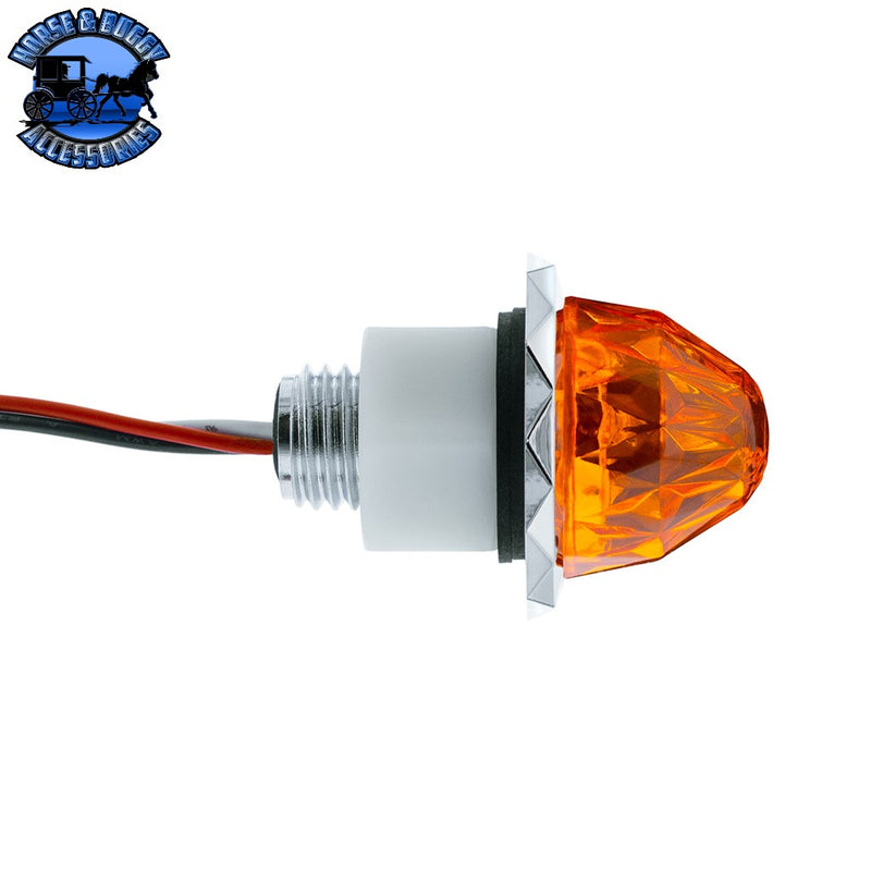 2 LED Dual Function Mini Crystal Watermelon Light (Clearance/Marker) (Choose Color) MARKER & CLEARANCE Amber/Amber,Red/Red,Amber/Clear,Red/Clear Gray