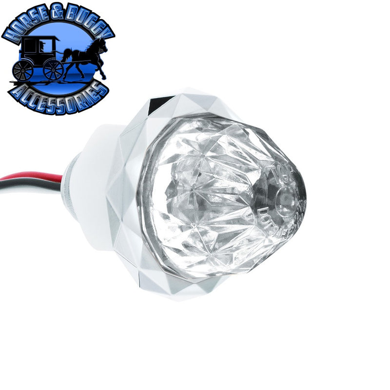 2 LED Dual Function Mini Crystal Watermelon Light (Clearance/Marker) (Choose Color) MARKER & CLEARANCE Amber/Amber,Red/Red,Amber/Clear,Red/Clear Light Gray