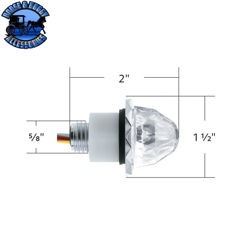 Double Fury 4 LED Dual Function 1-1/8" Crystal Watermelon Light (Choose Color)