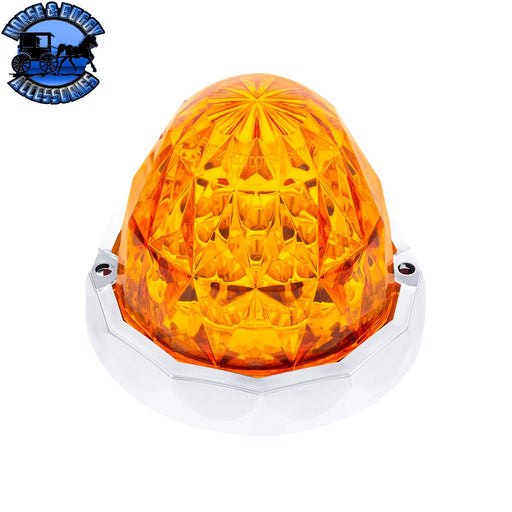 19 LED Dual Function Crystal Watermelon Light Kit With Bezel (Choose LED color) (Choose lens color) Watermelon light kit Amber LED/Amber,Red LED/Red,Amber LED/Clear,Red LED/Clear Dark Orange