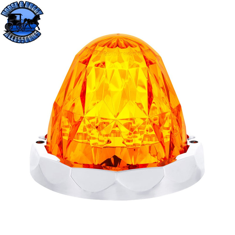 19 LED Dual Function Crystal Watermelon Light Kit With Bezel (Choose LED color) (Choose lens color) Watermelon light kit Amber LED/Amber,Red LED/Red,Amber LED/Clear,Red LED/Clear Gold