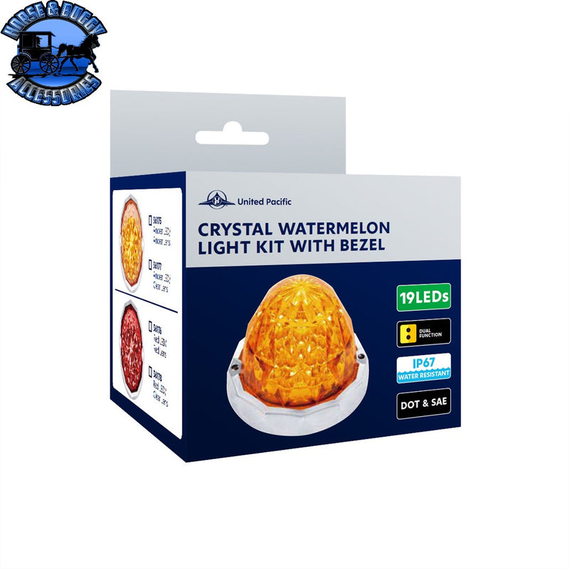 19 LED Dual Function Crystal Watermelon Light Kit With Bezel (Choose LED color) (Choose lens color) Watermelon light kit Amber LED/Amber,Red LED/Red,Amber LED/Clear,Red LED/Clear Light Gray