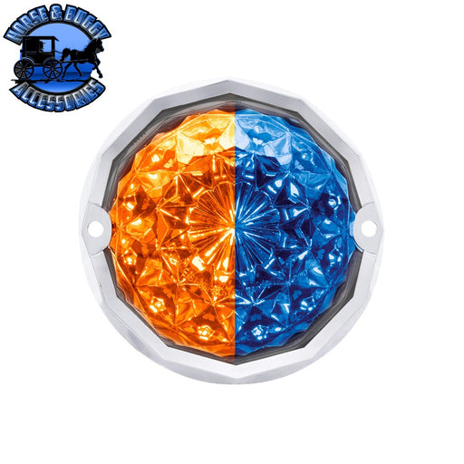 Double Fury 19 LED Dual Function Crystal Watermelon Light Kit With Bezel (Choose LED colors) Watermelon light kit Amber & Blue,Amber & Green,Amber & Red,Amber & White,Red & Blue,Red & Green,Red & White Light Gray