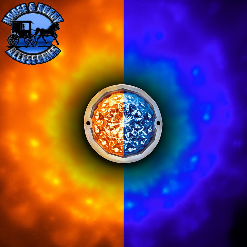 Double Fury 19 LED Dual Function Crystal Watermelon Light Kit With Bezel (Choose LED colors) Watermelon light kit Amber & Blue,Amber & Green,Amber & Red,Amber & White,Red & Blue,Red & Green,Red & White Medium Blue