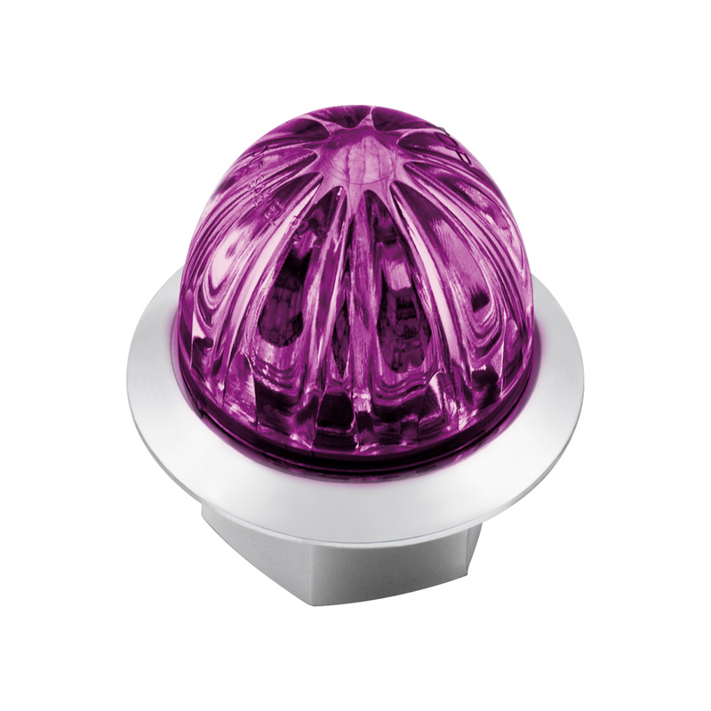 Double Fury 4 LED Dual Function 1-1/8" Watermelon Clearance/Marker Light-Amber & Purple LED/ Clear Lens