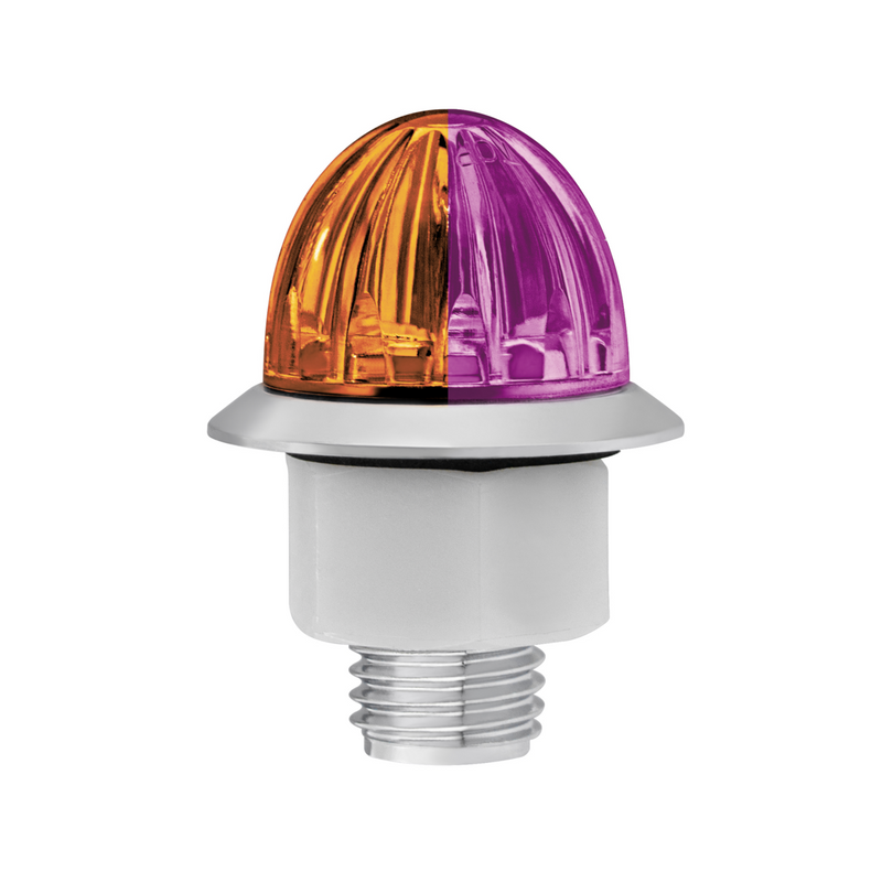 Double Fury 4 LED Dual Function 1-1/8" Watermelon Clearance/Marker Light-Amber & Purple LED/ Clear Lens