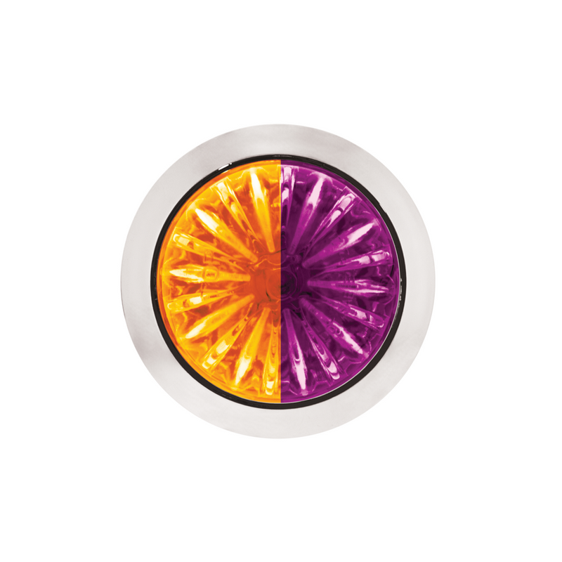 Double Fury 4 LED Dual Function 1-1/8" Watermelon Clearance/Marker Light-Amber & Purple LED/ Clear Lens