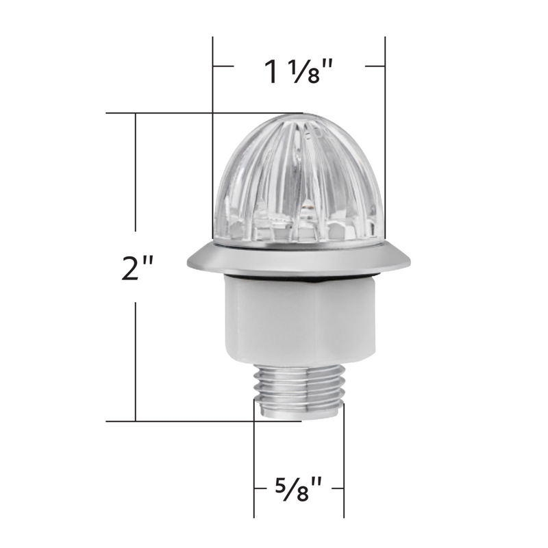 Double Fury 4 LED Dual Function 1-1/8" Watermelon Clearance/Marker Light-Amber & Purple LED/ Clear Lens