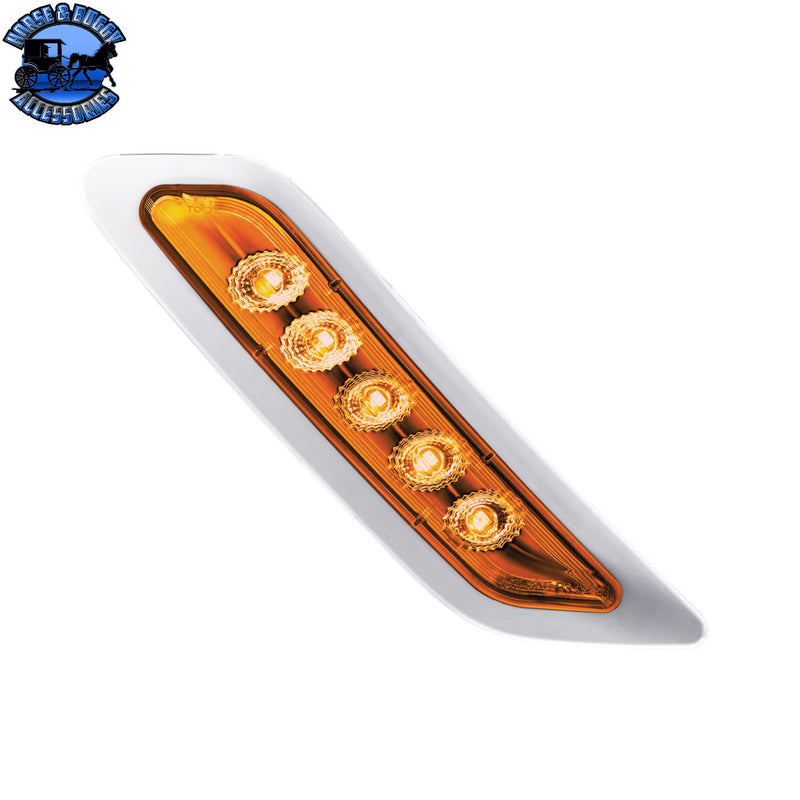 Double Fury 5 LED Door Turn Signal Light For 2012-2021 Peterbilt 579 (Choose Side) (Choose LED Color)