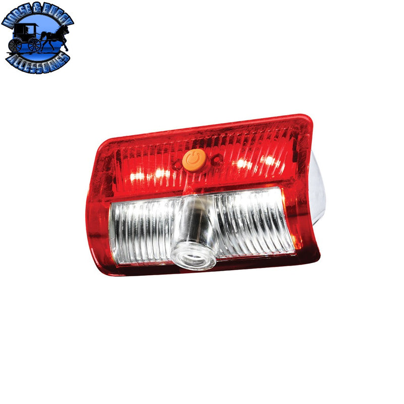 9 LED Interior Door Light With American Flag Courtesy Projector Light For 2006+ Kenworth & Peterbilt Trucks Interior Door Light Firebrick