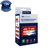 9 LED Interior Door Light With American Flag Courtesy Projector Light For 2006+ Kenworth & Peterbilt Trucks Interior Door Light Light Gray