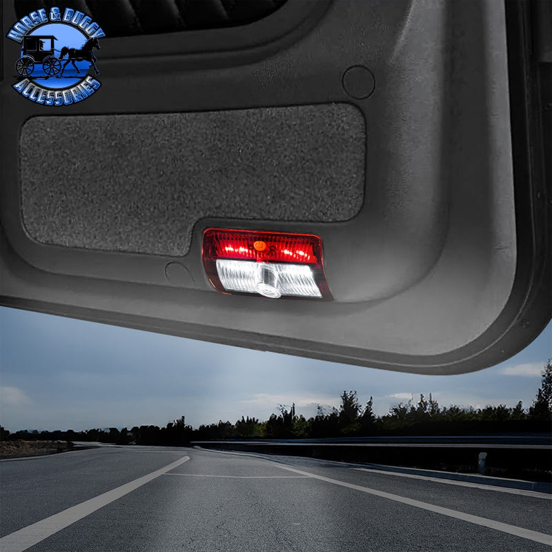 9 LED Interior Door Light With American Flag Courtesy Projector Light For 2006+ Kenworth & Peterbilt Trucks Interior Door Light Dark Slate Gray