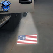 9 LED Interior Door Light With American Flag Courtesy Projector Light For 2006+ Kenworth & Peterbilt Trucks Interior Door Light Dim Gray