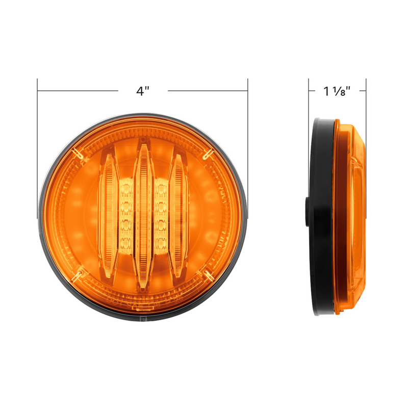 Saber 29 LED 4" Round Turn Signal Light-Amber LED/Amber Lens
