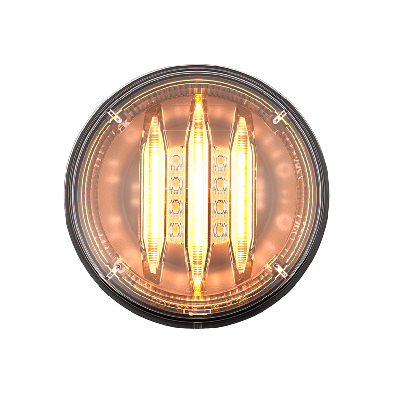 Saber 29 LED 4" Round Turn Signal Light-Amber LED/Clear Lens