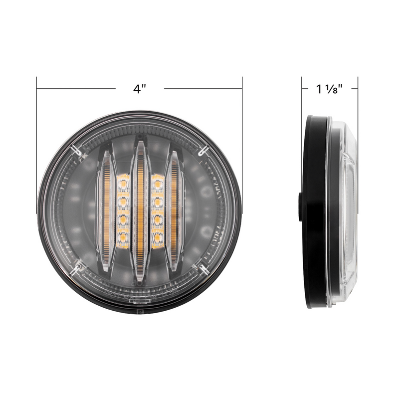 Saber 29 LED 4" Round Turn Signal Light-Amber LED/Clear Lens
