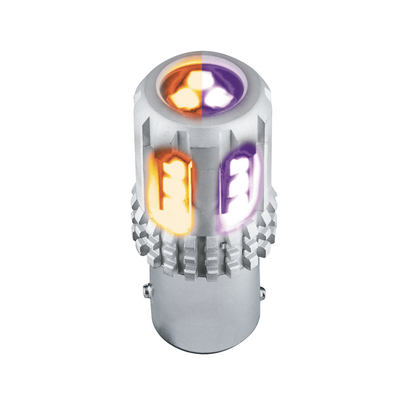360-Degree Double Fury High Power 18 LED 1157 Bulb-Amber & Purple LED
