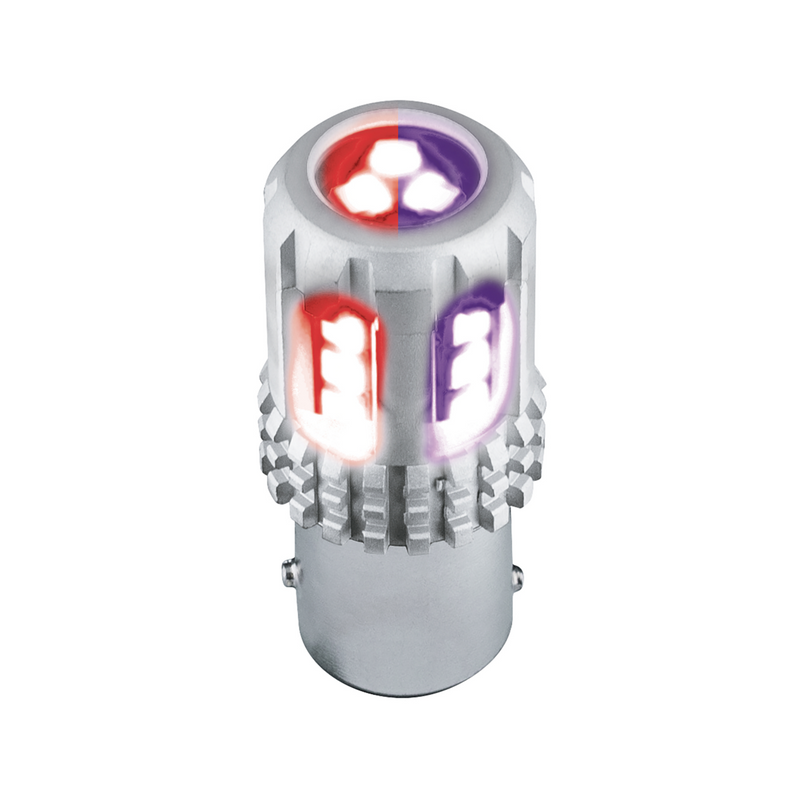 360-Degree Double Fury High Power 18 LED 1157 Bulb-Red & Purple LED