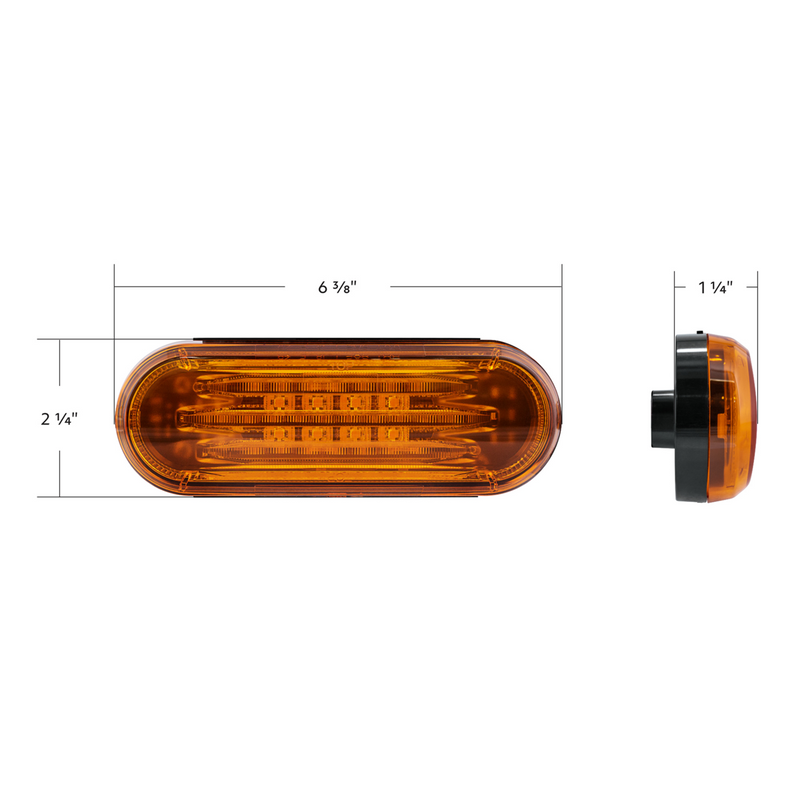 Saber 32 LED 6" Oval Turn Signal Light-Amber LED/Amber Lens