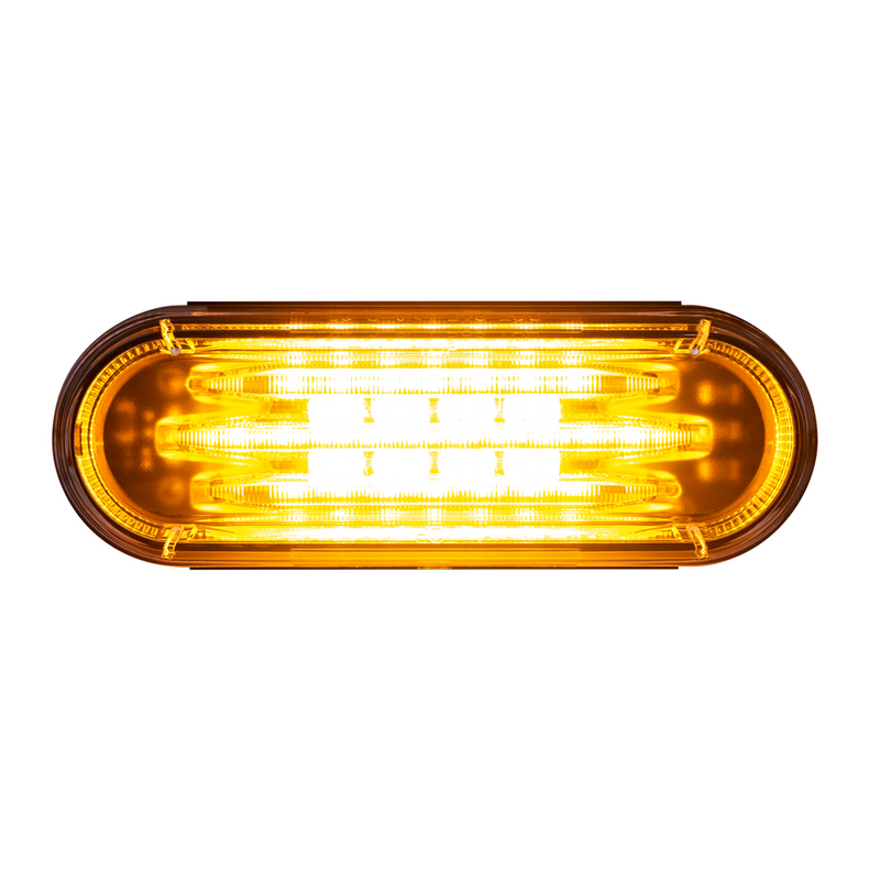 Saber 32 LED 6" Oval Turn Signal Light-Amber LED/Clear Lens