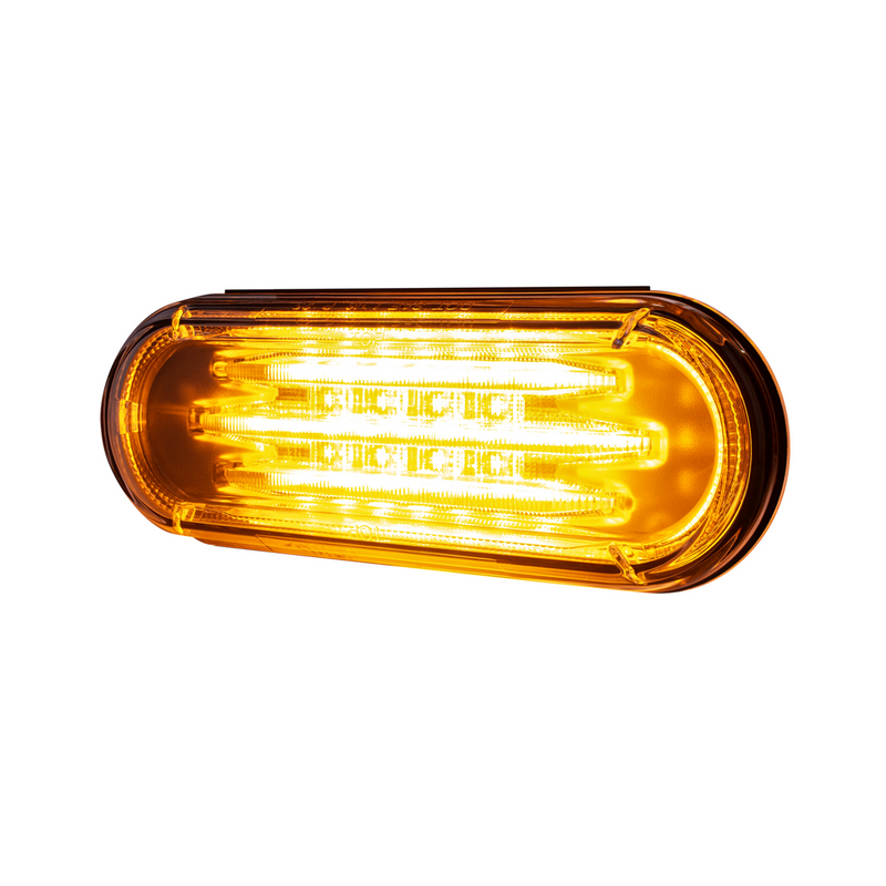 Saber 32 LED 6" Oval Turn Signal Light-Amber LED/Clear Lens