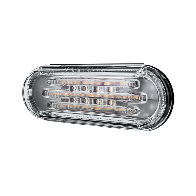 Saber 32 LED 6" Oval Turn Signal Light-Amber LED/Clear Lens