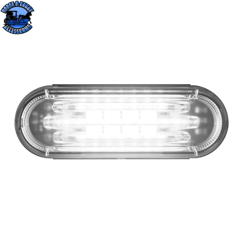 UP-36305 Saber 42 LED 6" Oval Light (Back-Up)-White LED/Clear Lens
