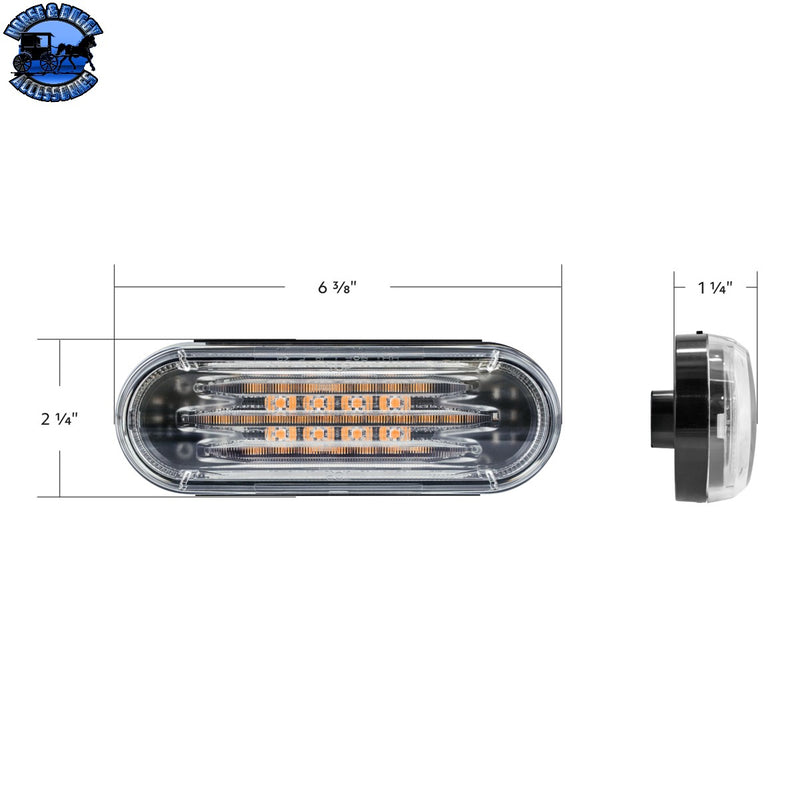 UP-36305 Saber 42 LED 6" Oval Light (Back-Up)-White LED/Clear Lens