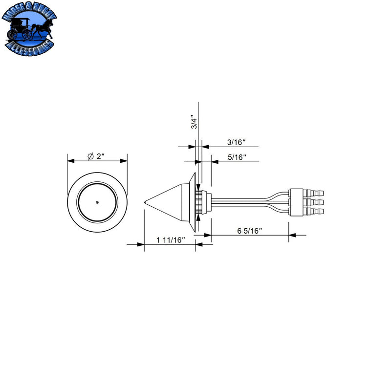 6 LED Dual Function 1-1/4" Spike Light With Stainless Steel Bezel (CHOOSE LED/LENS)