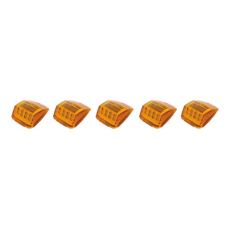 UP-36401 17 LED Reflector Square Cab Light - Amber LED/Amber Lens (5-Pack)