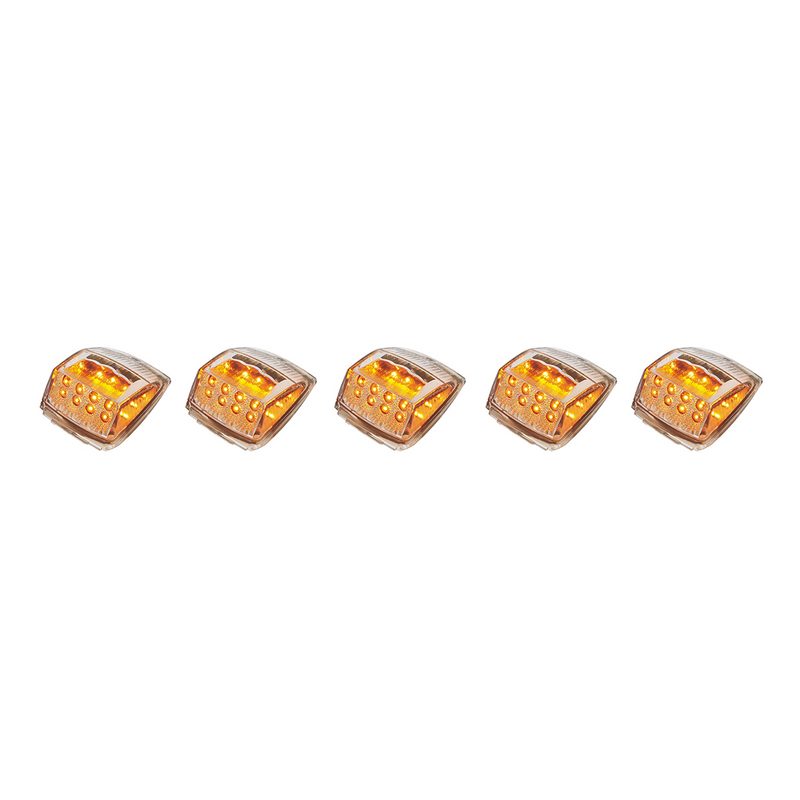 UP-36402 17 LED Reflector Square Cab Light - Amber LED/Clear Lens (5-Pack)