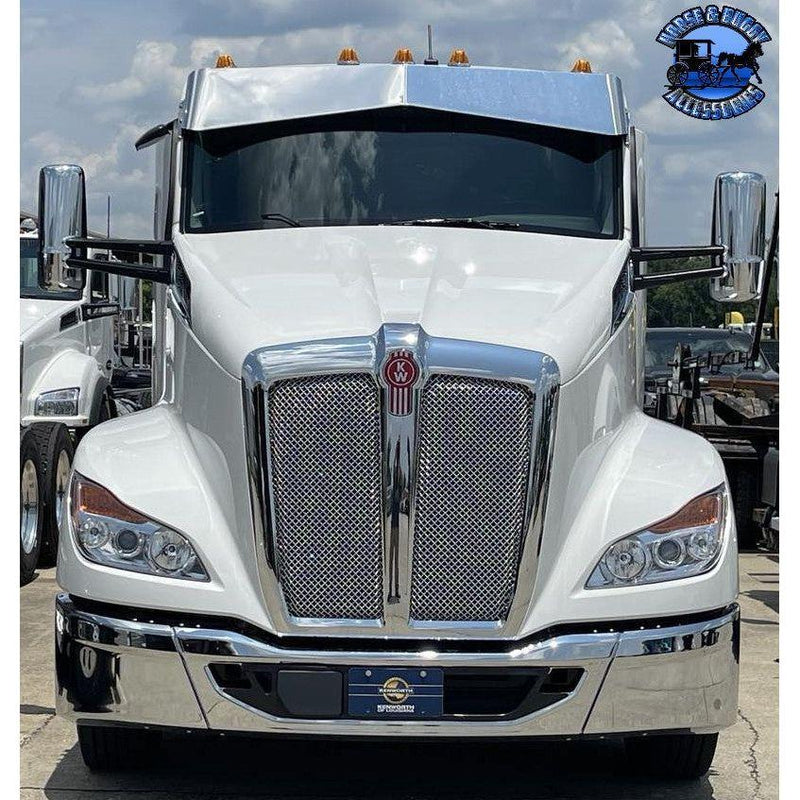 Rollin Low 12x8" Reverse Bowtie Visor (Kenworth T680, T880, W990) (Peterbilt 567, 579, 589)  #3001 PETERBILT VISOR Dark Gray