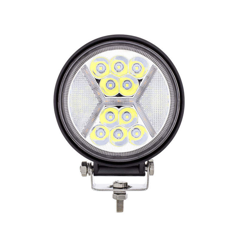 4.5" 24 High Power LED Work Light With "X" Amber Light Guide