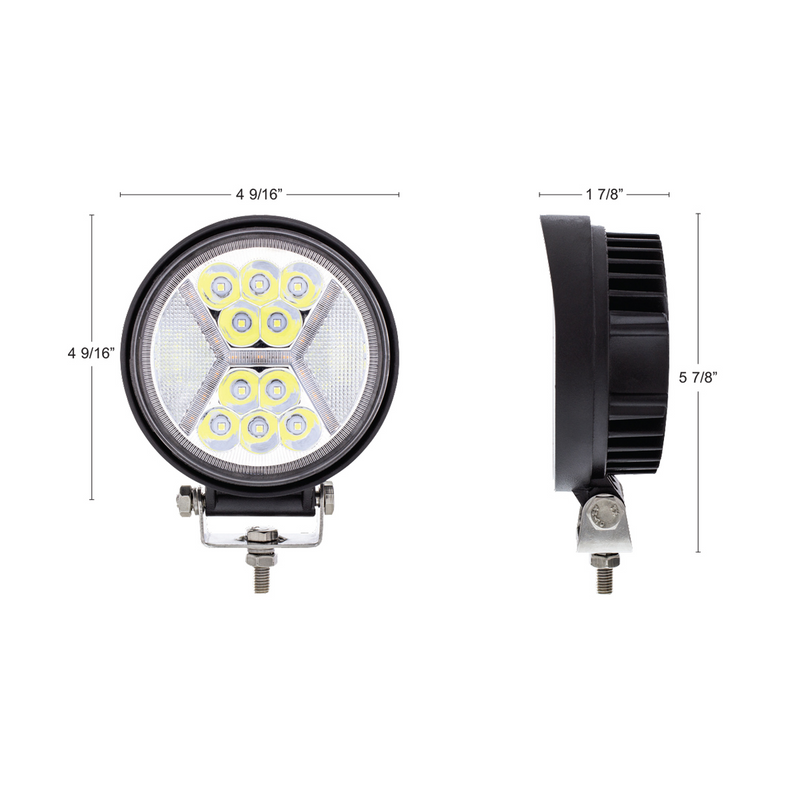 4.5" 24 High Power LED Work Light With "X" Red Light Guide