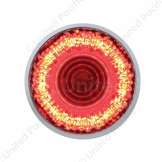36527 9 LED 2" Round Mirage Light (Clearance/Marker) - Red LED/Clear Lens