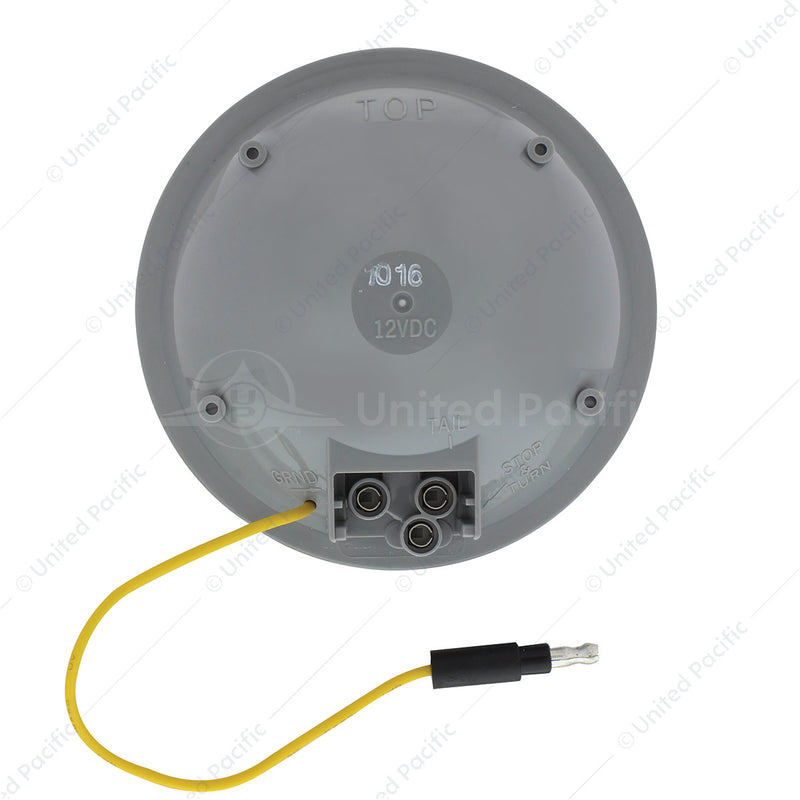 14 LED 4" redondo doble furia (parada, giro y cola) - LED rojo y ámbar/lente transparente