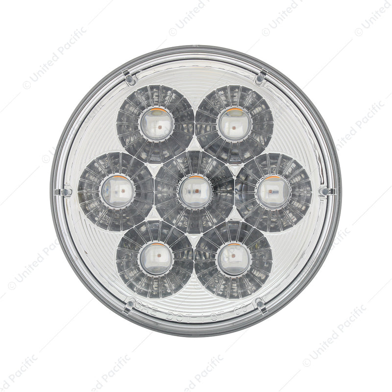 36529 14 LED 4" Round Double Fury (Stop, Turn & Tail) - Red & Blue LED/Clear Lens