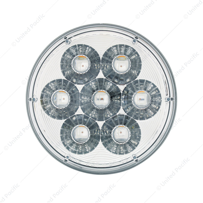 36530 14 LED 4" Round Double Fury (Stop, Turn & Tail) - Red & White LED/Clear Lens