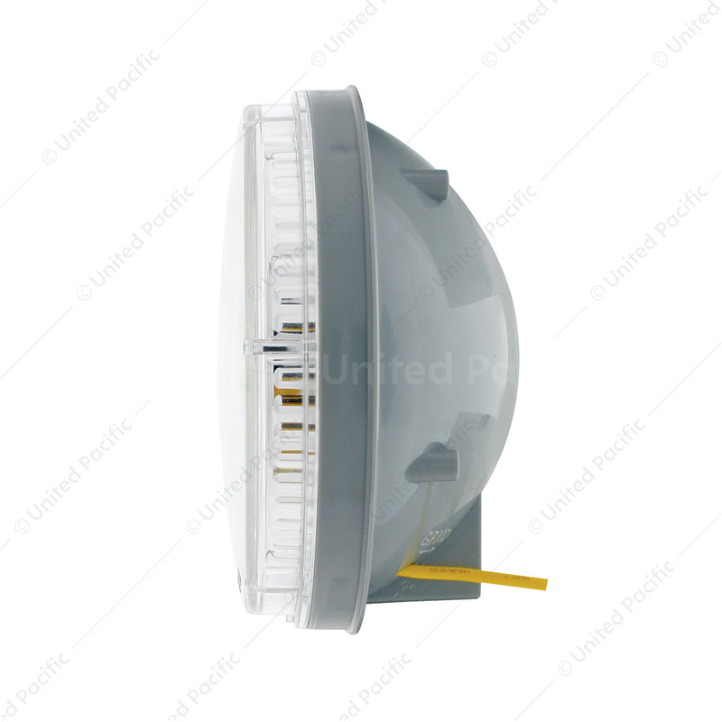 14 LED 4" redondo doble furia (señal de giro) - LED ámbar y azul/lente transparente