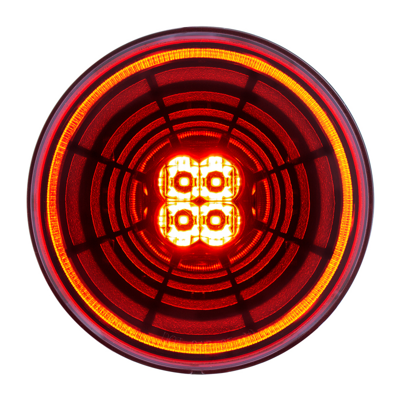 UP-36564 13 LED 4" Round Abyss Light (Stop, Turn & Tail) - Red LED/Red Lens