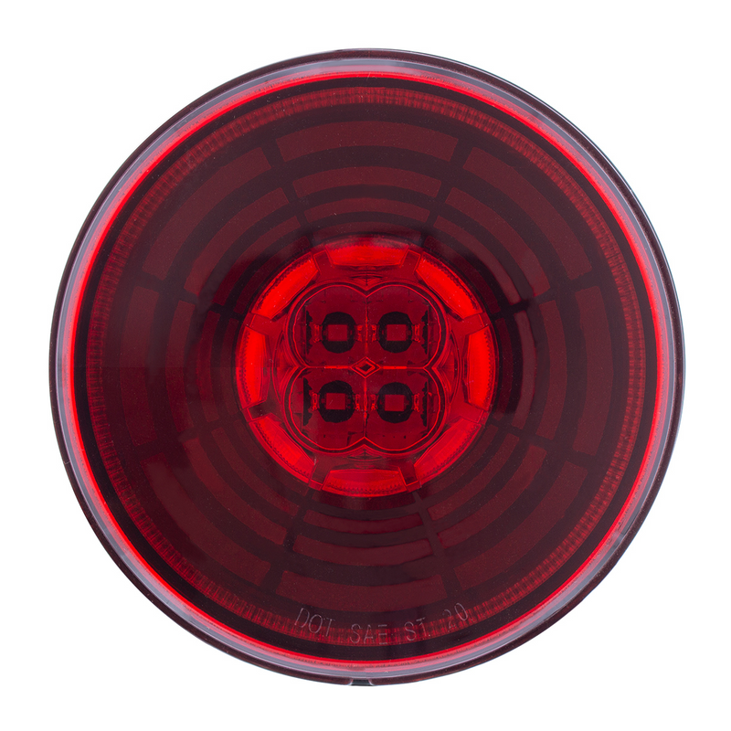 UP-36564 13 LED 4" Round Abyss Light (Stop, Turn & Tail) - Red LED/Red Lens