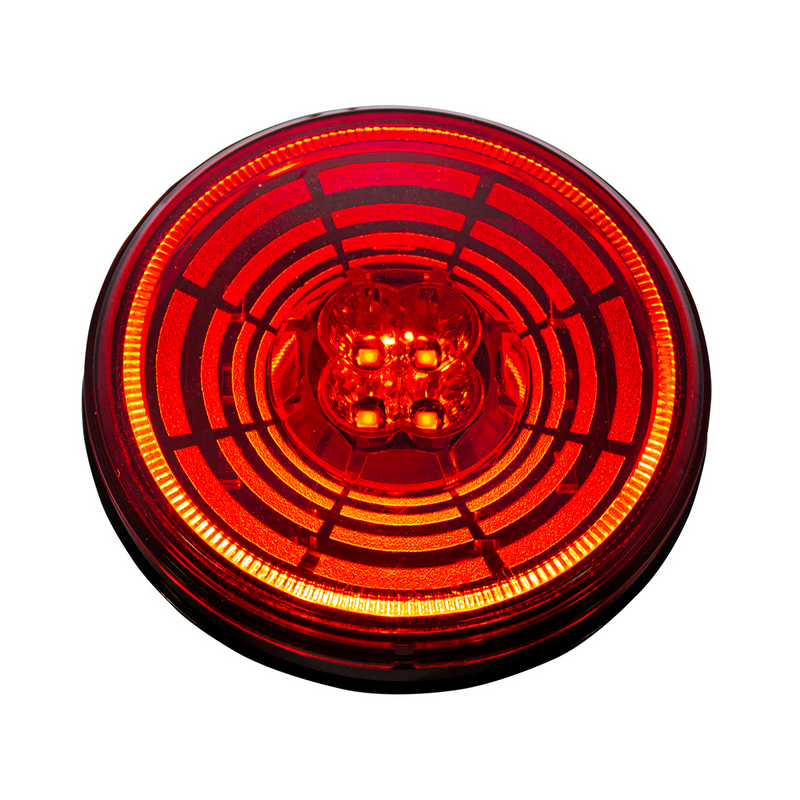 UP-36564 13 LED 4" Round Abyss Light (Stop, Turn & Tail) - Red LED/Red Lens