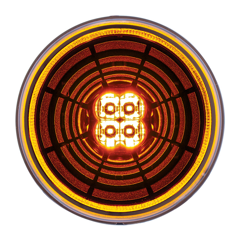 UP-36565 13 LED 4" Round Abyss Light (Turn Signal) - Amber LED/Amber Lens