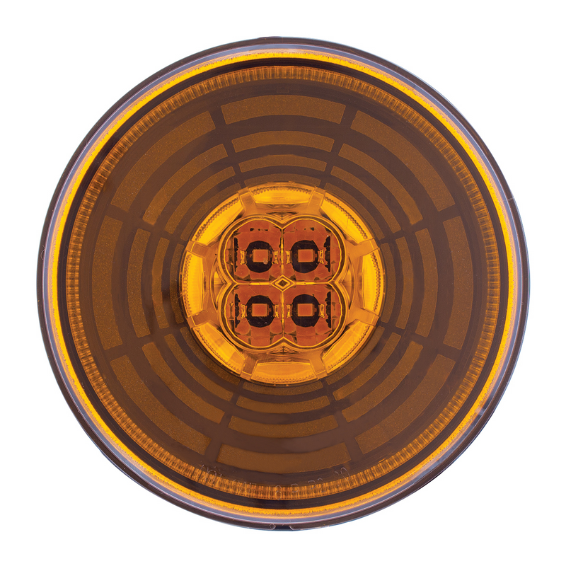 UP-36565 13 LED 4" Round Abyss Light (Turn Signal) - Amber LED/Amber Lens
