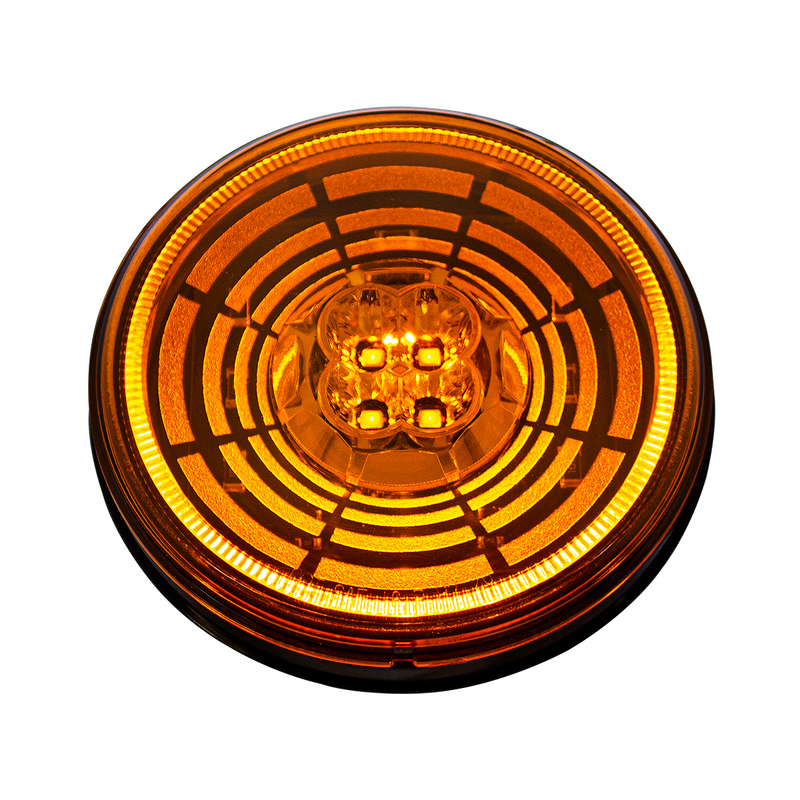 UP-36565 13 LED 4" Round Abyss Light (Turn Signal) - Amber LED/Amber Lens