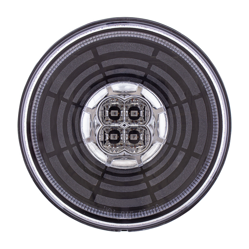 UP-36566 13 LED 4" Round Abyss Light (Stop, Turn & Tail) - Red LED/Clear Lens