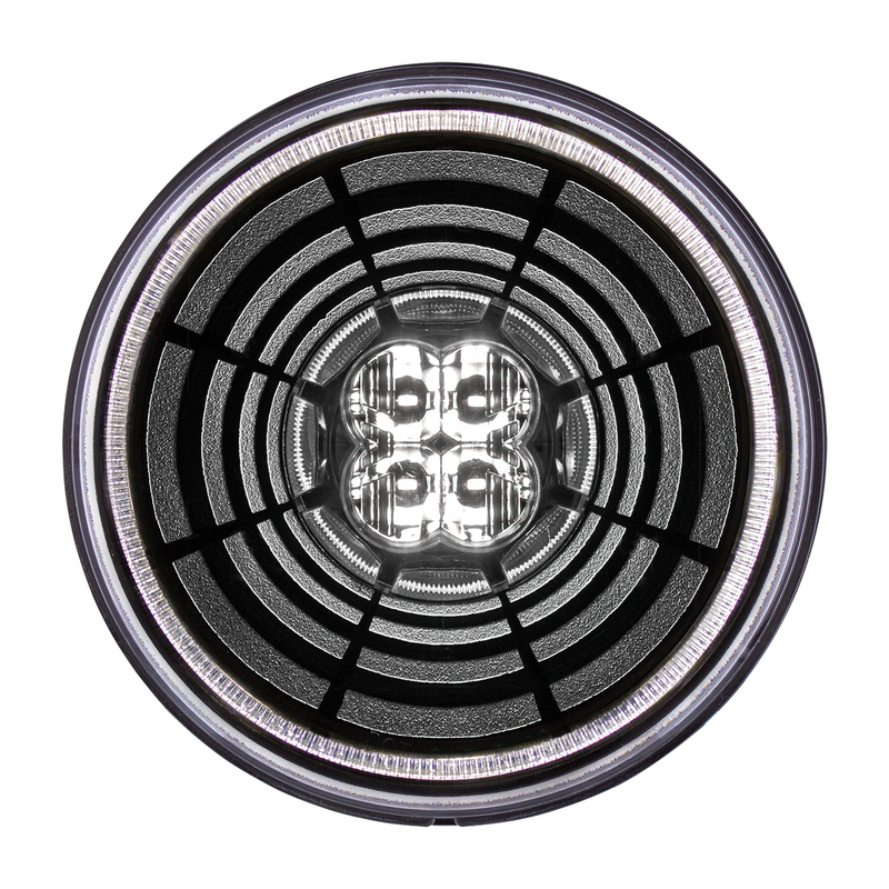 UP-36568 13 LED 4" Round Abyss Light (Back-Up) - White LED/Clear Lens