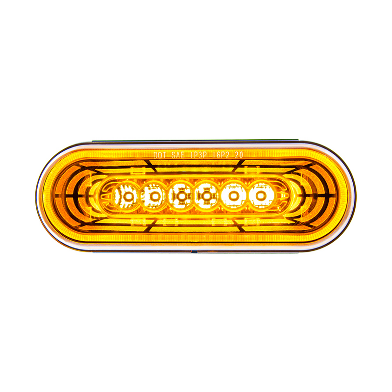 22 LED 6" Oval Abyss Light (Turn Signal) - Amber LED/Amber Lens