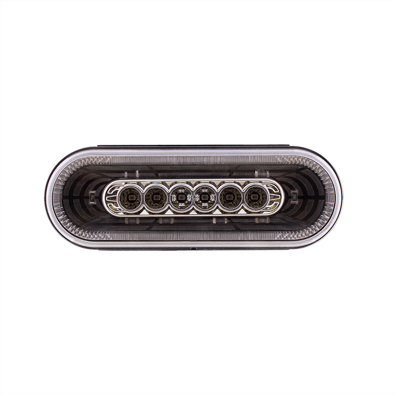 22 LED 6" Oval Abyss Light (Stop, Turn & Tail) - Red LED/Clear Lens