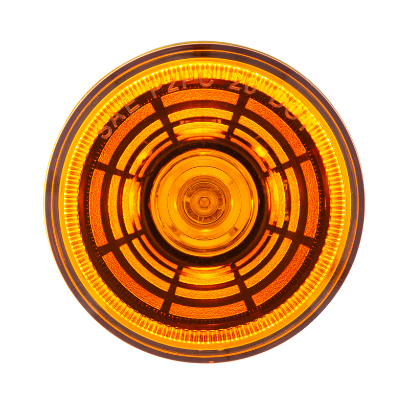 Luz de abismo redonda de 4 LED de 2-1/2" (espacio libre/marcador) - LED ámbar/lente ámbar